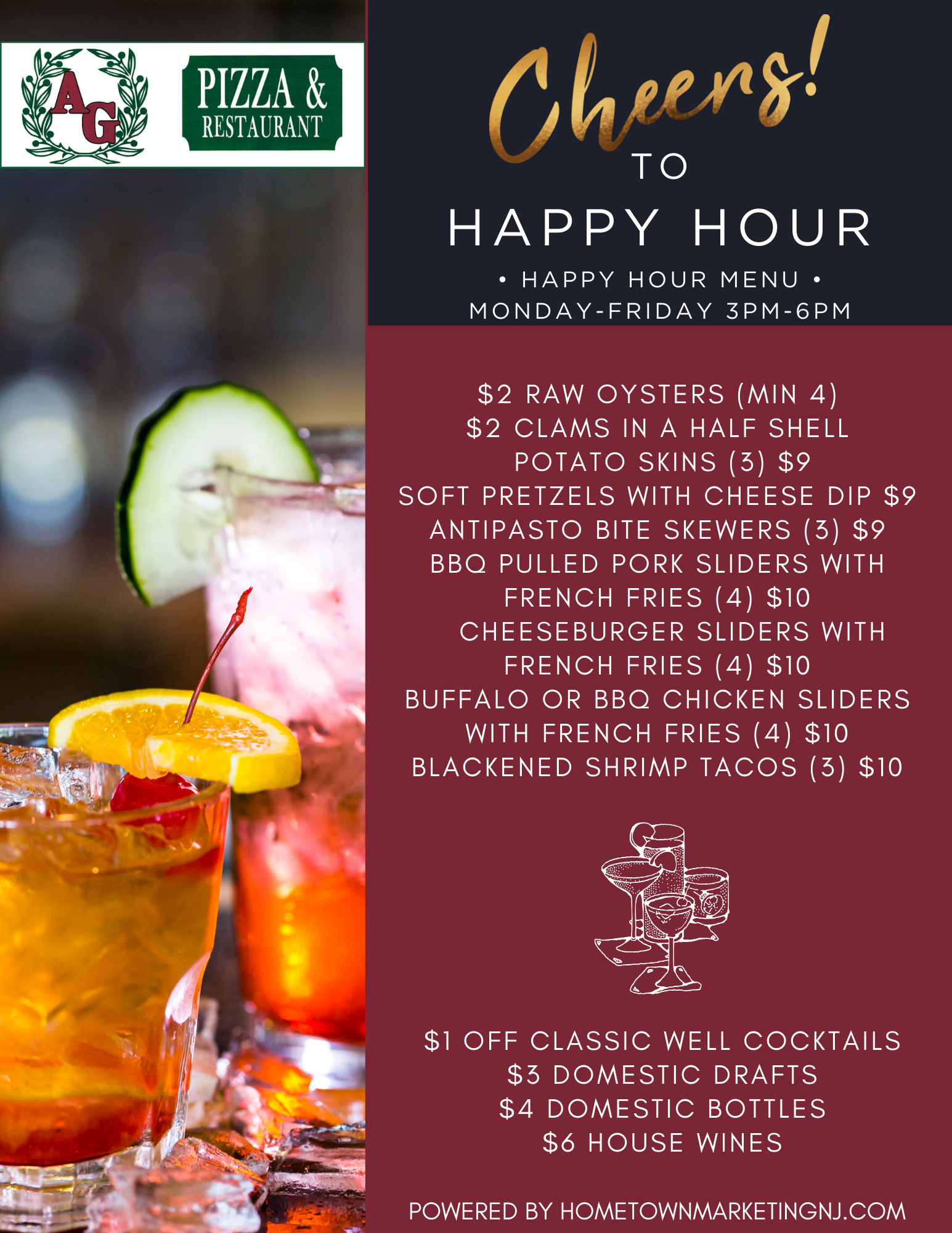 AG Pizza Happy Hour Menu 2024